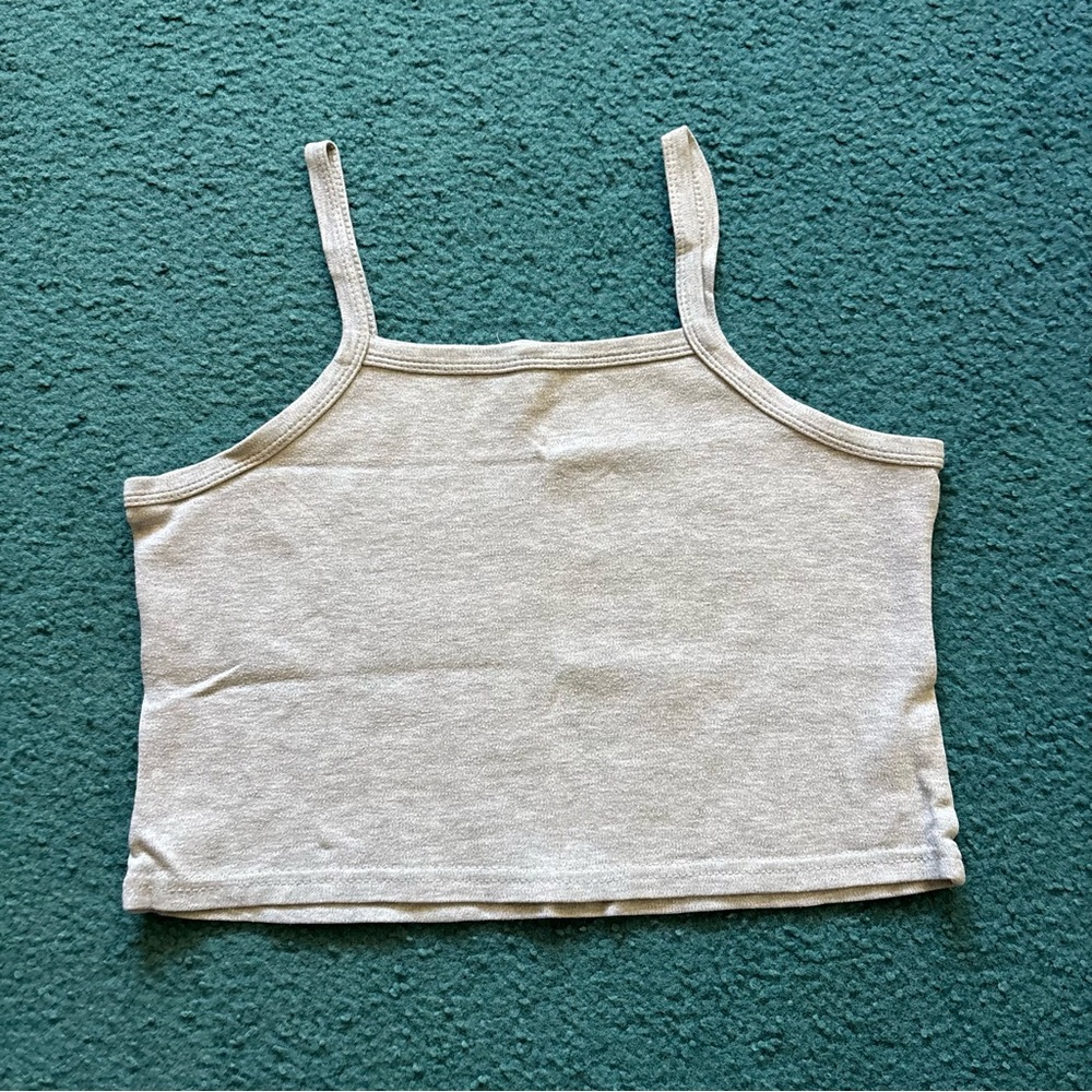 Vintage 100% Cotton Gray Cropped Tank Top